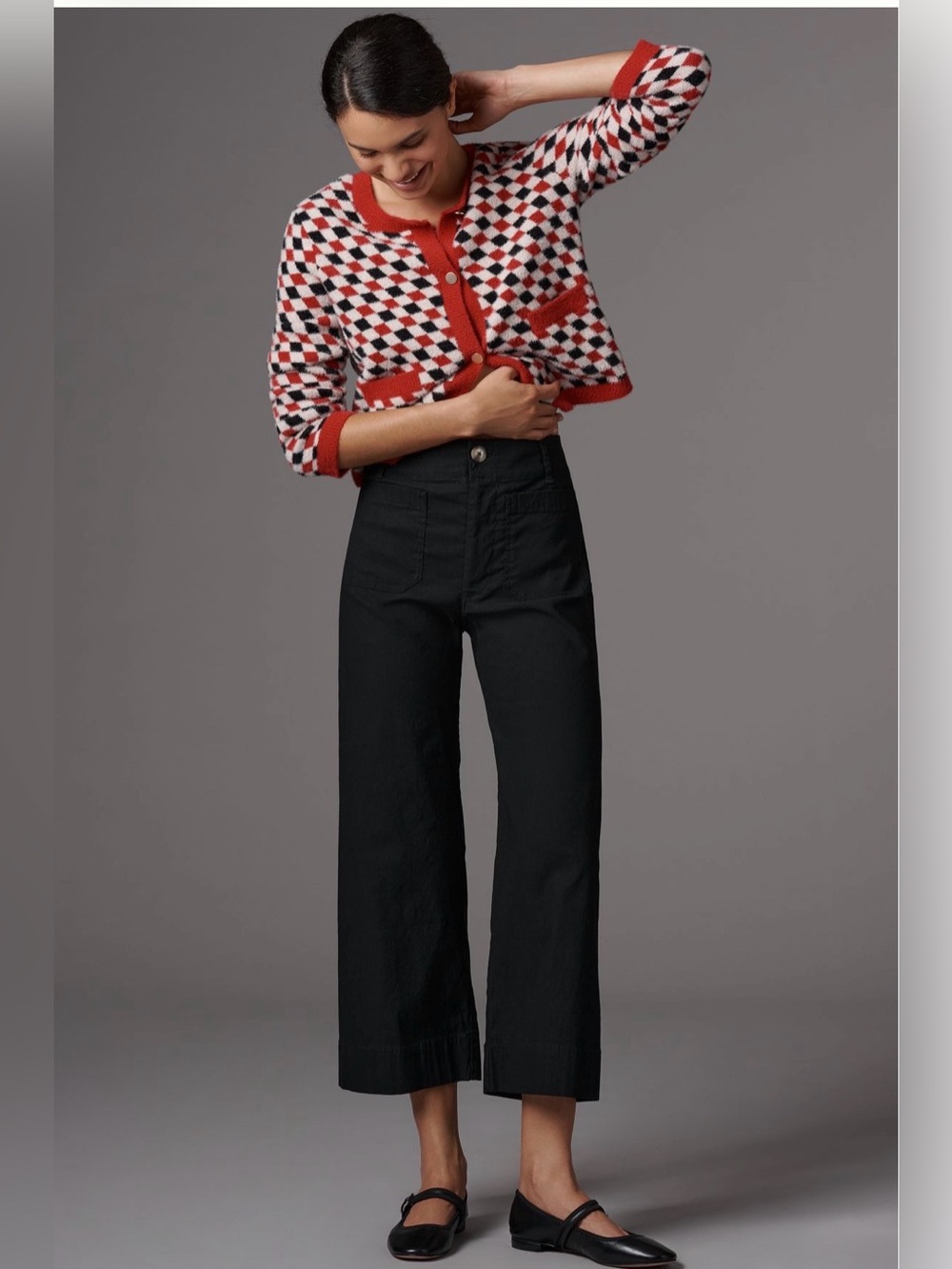 Anthropologie Maeve Colette Magic Fabric Cropped Wide Leg Pants